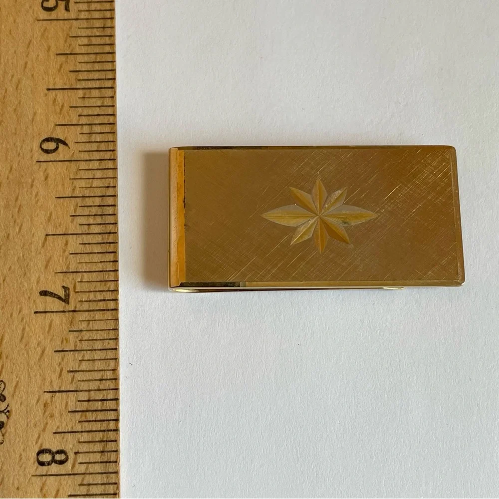Vintage L’Aiglon Goldtone Metal Starburst Money Clip